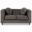 Farah Two Seat Grey Velvet Sofa