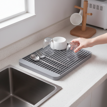 Fashion Plastic Water Drying Dishes Tray Drainer Kitchen Vegetable Fruit Draining Basket Storage Multifunctional