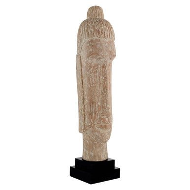 Fausto Mango Wood White Brushed Finish Buddha Head