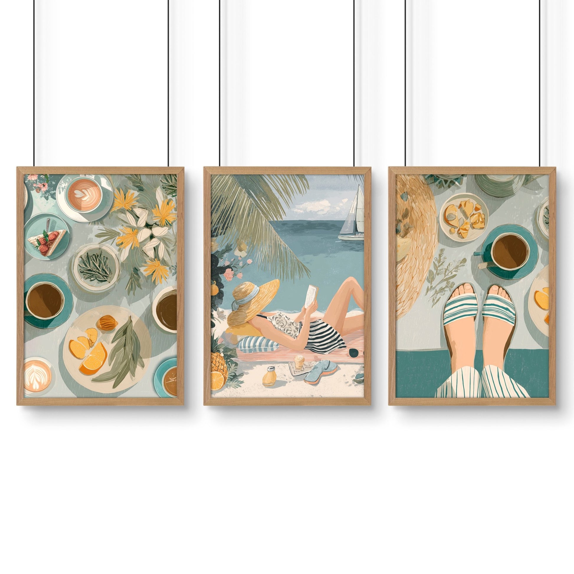Feature Wall Art | Set of 3 Italian Lifestyle Wall art Prints