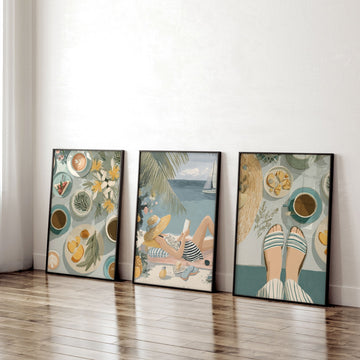 Feature Wall Art | Set of 3 Italian Lifestyle Wall art Prints