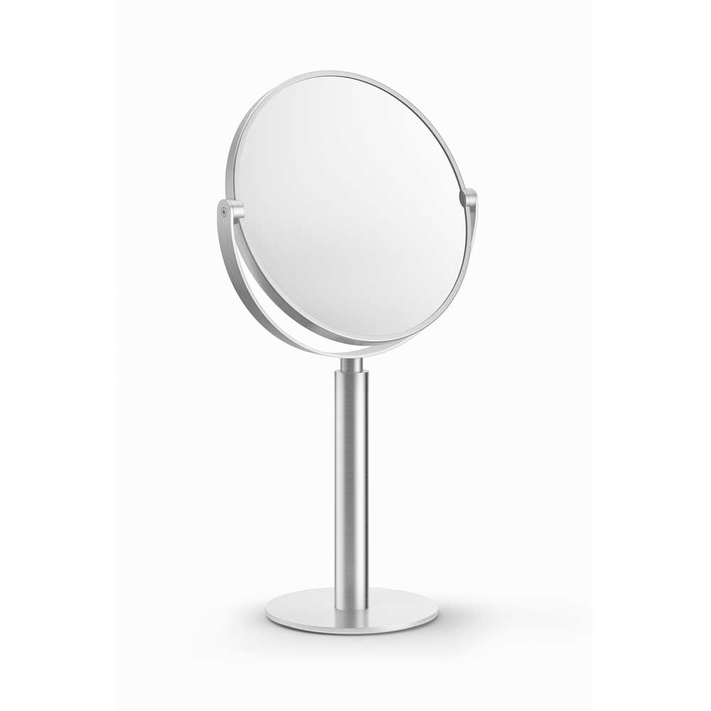 Felice Premium Brushed Stainless Steel Magnifying Mirror - Dual Magnification Free - Standing Design