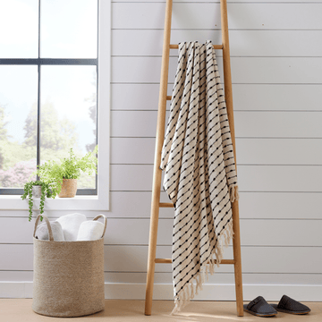 Fes Super Soft Eco - Friendly Recycled Cotton Throw Blanket Lightweight Sofa Bed Chair Decor in Calming Colours