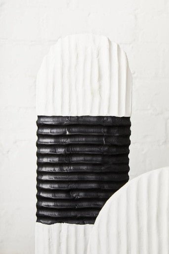 Fidel Black and White Mango Wood Oblong Sculpture