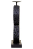 Fidel Large Charred Black Mango Wood Log Candle Holder