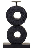 Fidel Large Charred Black Mango Wood Log Candle Holder