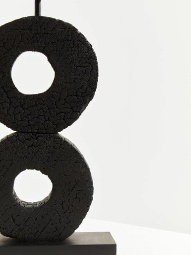 Fidel Large Charred Black Mango Wood Log Candle Holder