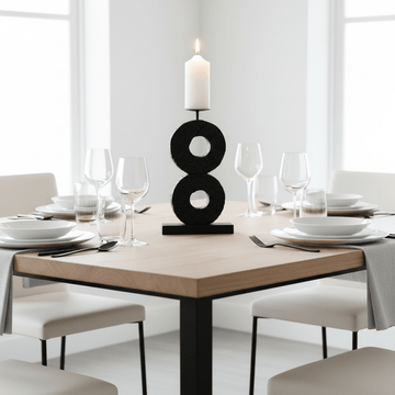 Fidel Large Charred Black Mango Wood Log Candle Holder