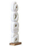Fidel Rustic White Mango Wood Ring Sculpture