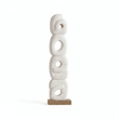Fidel Rustic White Mango Wood Ring Sculpture
