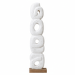 Fidel Rustic White Mango Wood Ring Sculpture