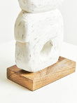 Fidel Rustic White Mango Wood Ring Sculpture
