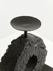 Fidel Small Charred Black Mango Wood Log Candle Holder