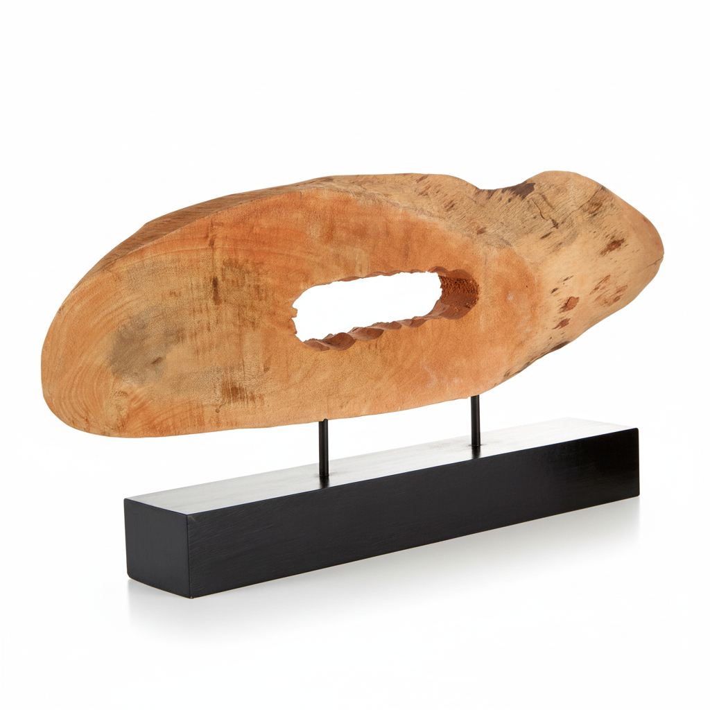 Fidel Natual Mango Wood Slice Sculpture