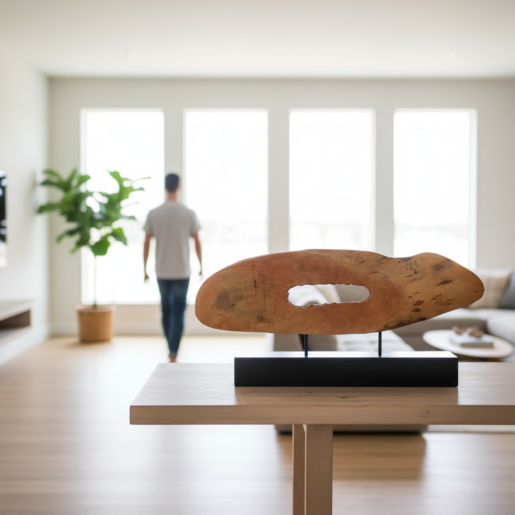 Fidel Natual Mango Wood Slice Sculpture