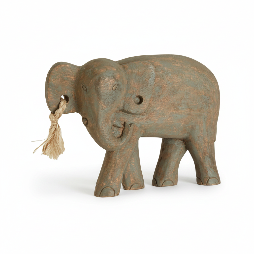 Fidra Mango Wood Elephant Sculpture