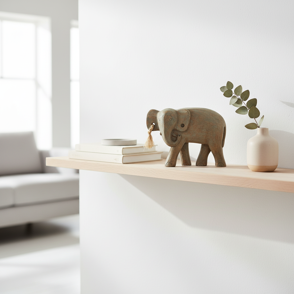Fidra Mango Wood Elephant Sculpture