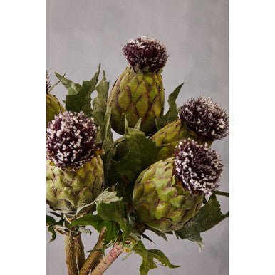 Fiori Artificial flowers 56cm Green And Purple Thistle Stem