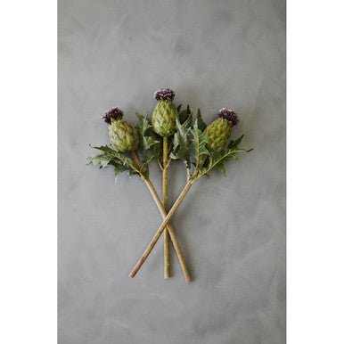Fiori Artificial flowers 56cm Green And Purple Thistle Stem