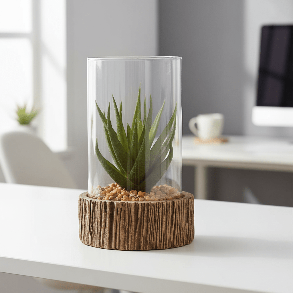 Fiori Small Succulent with Natural Stone Base