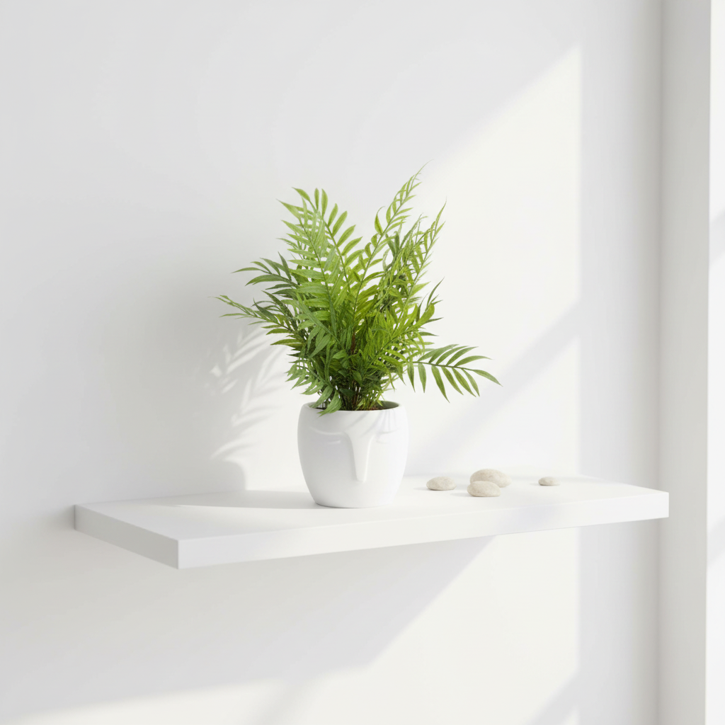 Fiori Fern In White Ceramic Pot With Iron Stand