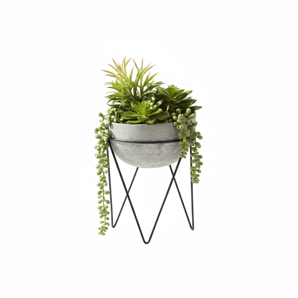Fiori Mixed Succulent with Metal Stand