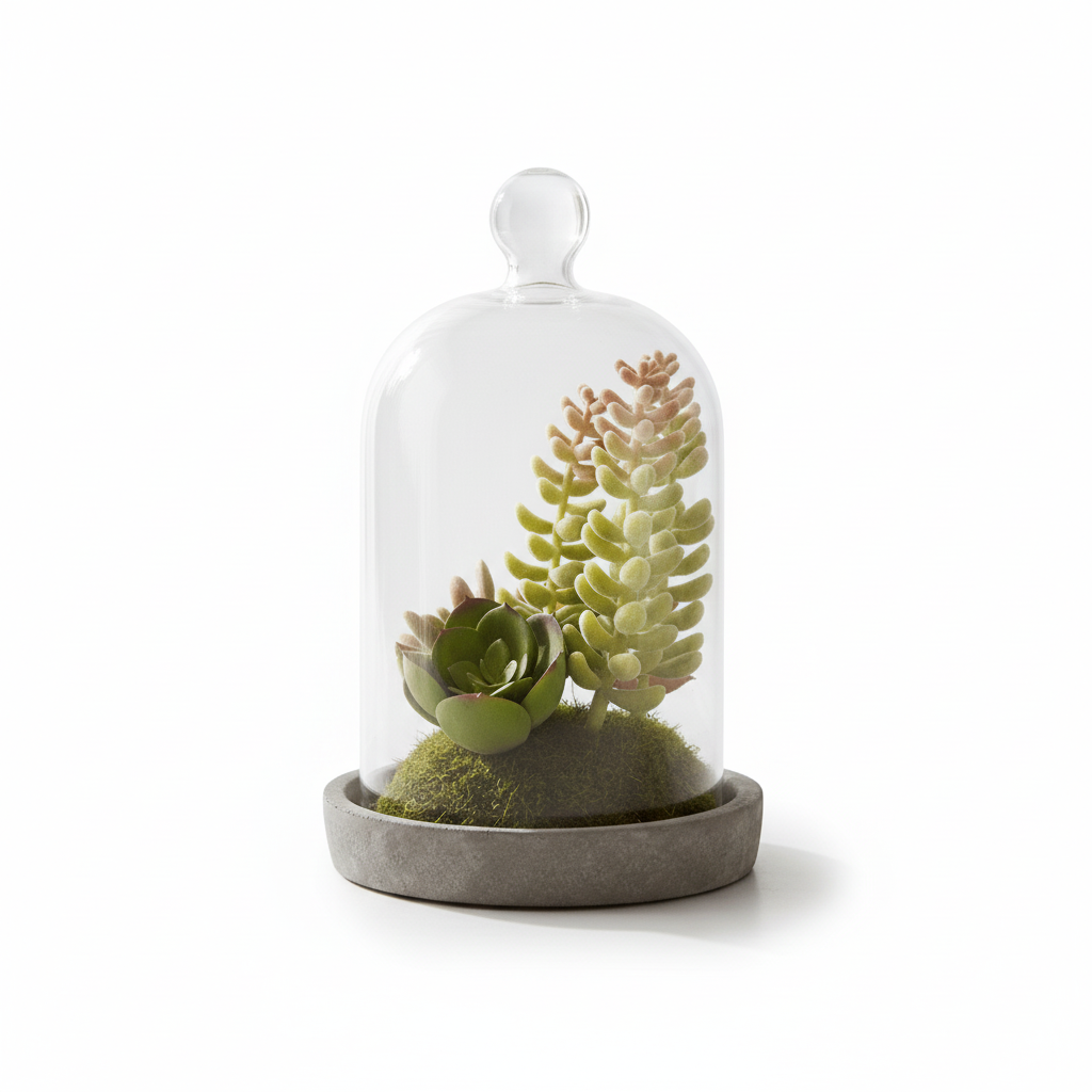 Fiori Small Succulent Dome With Cement Base