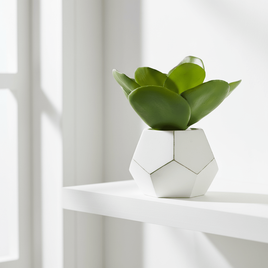 Fiori White Cement Pot Succulent