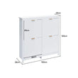 Flip Down Wood Shoe Cabinet 4 Shelf