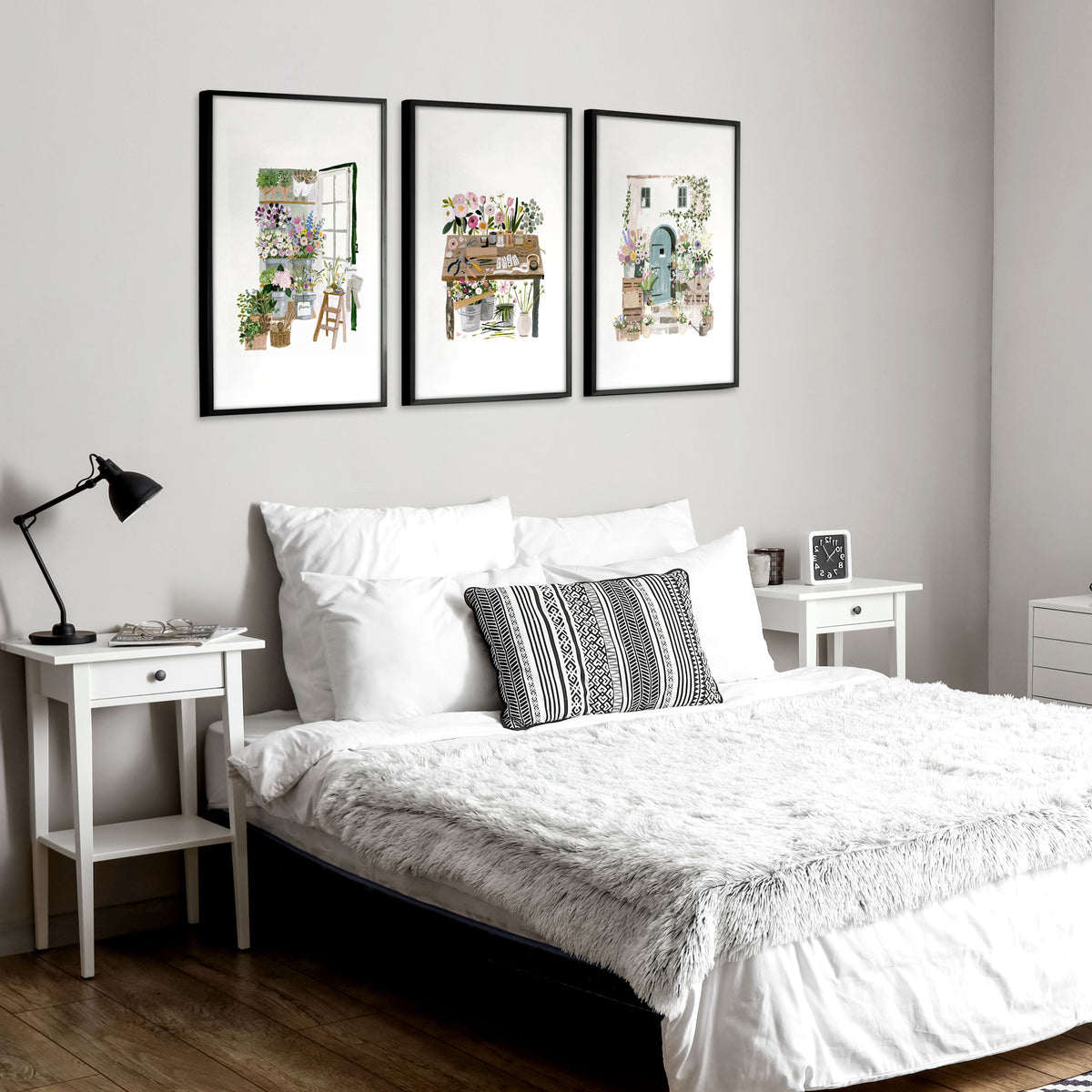 Floral Art for Wall Illustrated Prints | Set of 3
