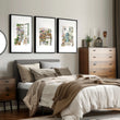 Floral Art for Wall Illustrated Prints | Set of 3