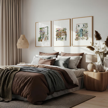Floral Art for Wall Illustrated wall art displayed on a wall in a styled room — view 2