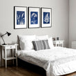 Floral Art Wall Cyanotype Botanical Indigo & White Wildflower wall art displayed on a wall in a styled room — view 7