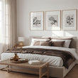 Floral wall art French Country Botanical Chrysanthemum Beige & Grey wall art displayed on a wall in a styled room — view 4