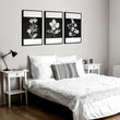 Floral Wall Art | Charcoal & White Botanical Botanical Prints | Set of 3