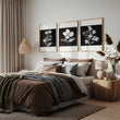 Floral Wall Art | Charcoal & White Botanical Botanical wall art displayed on a wall in a styled room — view 2