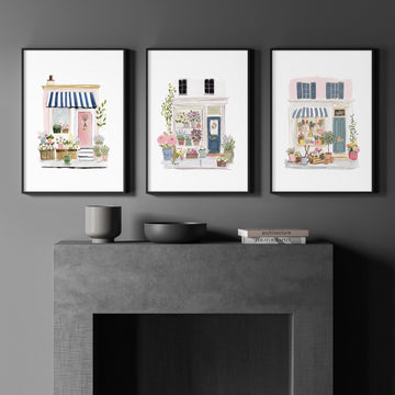 flower art wall displayed on a wall in a styled room — view 3