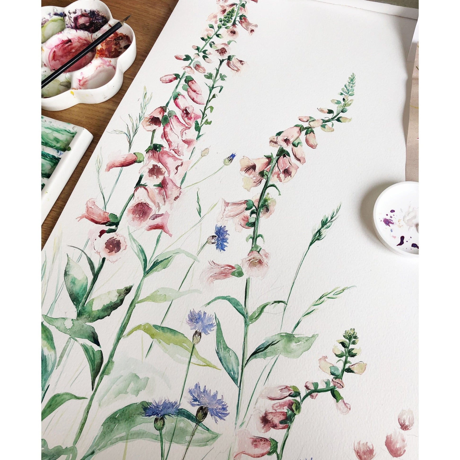 Flower Forest Mural Style Wallpaper