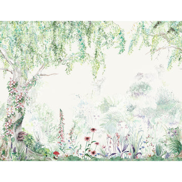 Flower Forest Mural Style Wallpaper