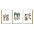 Flower Print Cottage Flower Shop Watercolour Wall Art | Set of 3