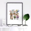 Flower Print Cottage Flower Shop Watercolour Wall Art | Set of 3