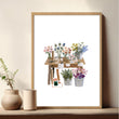 Flowers Art Botanical Flower Shop Watercolour Wall Art Prints | Set of 3