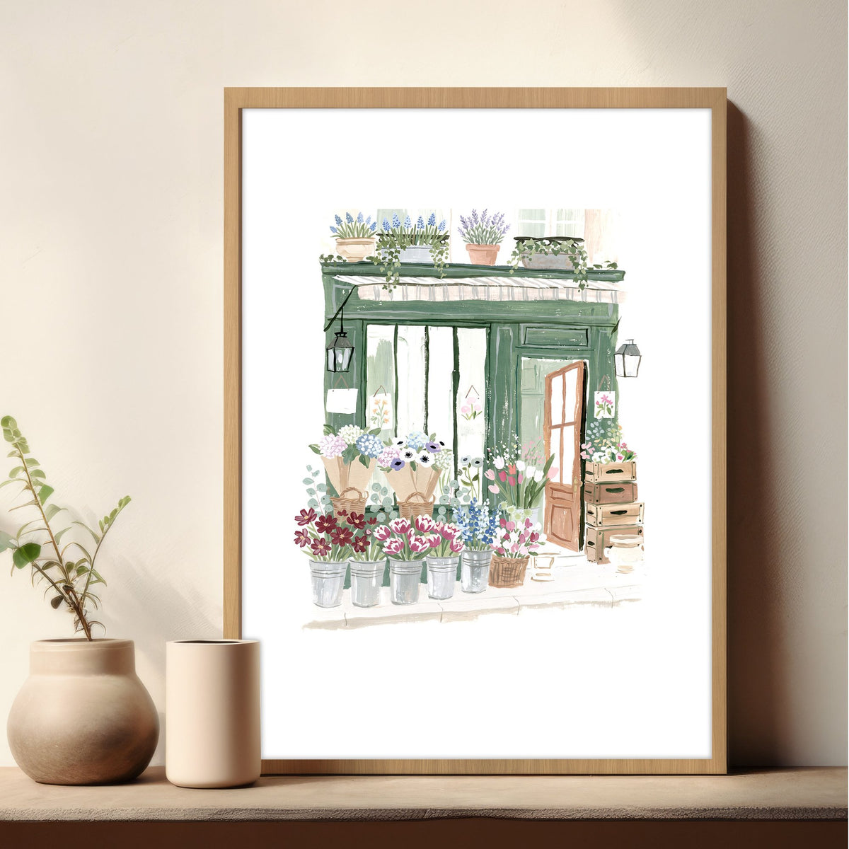 Flowers Art Botanical Flower Shop Watercolour wall art — piece 3 of 3 in the set
