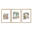 Flowers Art Botanical Flower Shop Watercolour wall art in an oak frame