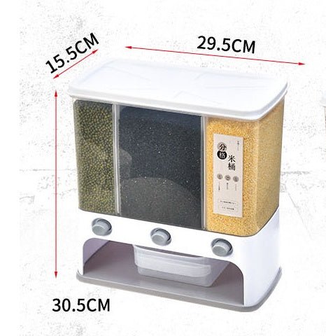 Food Storage Box Plastic Clear Container Wall - mounted Grain Storage Box for Whole Grains Kitchen Storage Container