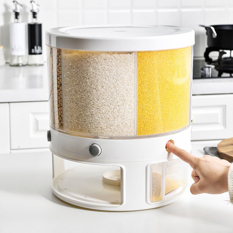 Food Storage Box Rotatable Multi - functional Dividing Rice Bucket Household Insect and Moisture Proof Grains Organizer