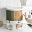 Food Storage Box Rotatable Multi - functional Dividing Rice Bucket Household Insect and Moisture Proof Grains Organizer