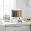 Food Storage Box Rotatable Multi-functional Dividing Rice Bucket Household  Insect and Moisture Proof Grains Organizer