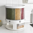 Food Storage Box Rotatable Multi-functional Dividing Rice Bucket Household  Insect and Moisture Proof Grains Organizer