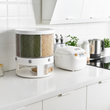 Food Storage Box Rotatable Multi-functional Dividing Rice Bucket Household  Insect and Moisture Proof Grains Organizer